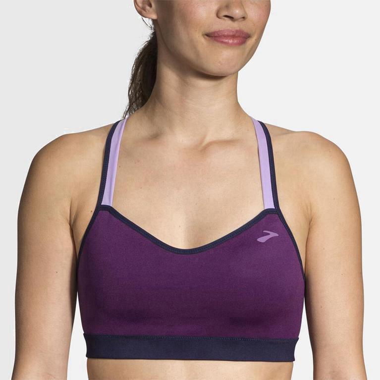 Brooks Women's Uprise Crossback Running Bra Singapore - Purple (67490-UJPT)